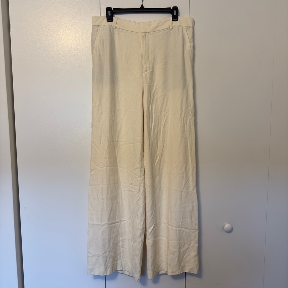 Ralph Lauren Cream Wide-Leg Trousers